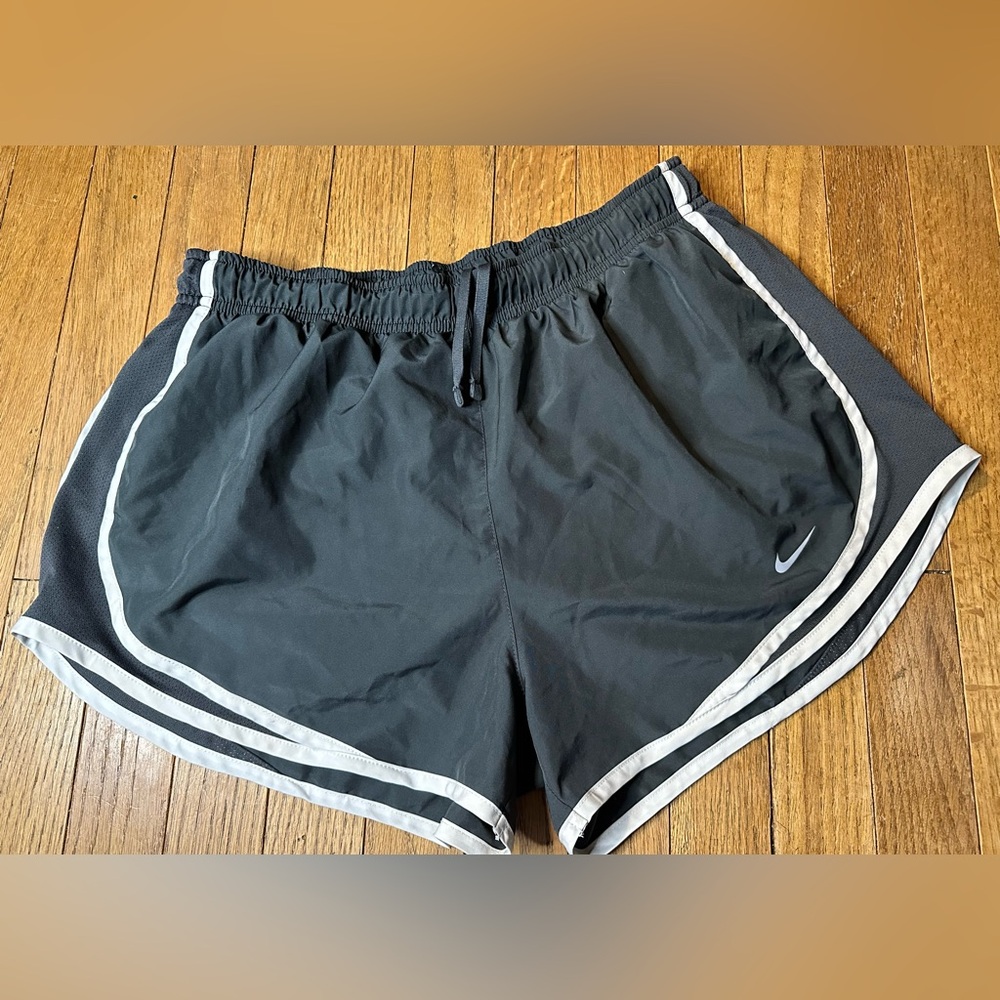 Nike Women's Gray Athletic Shorts with White Trim